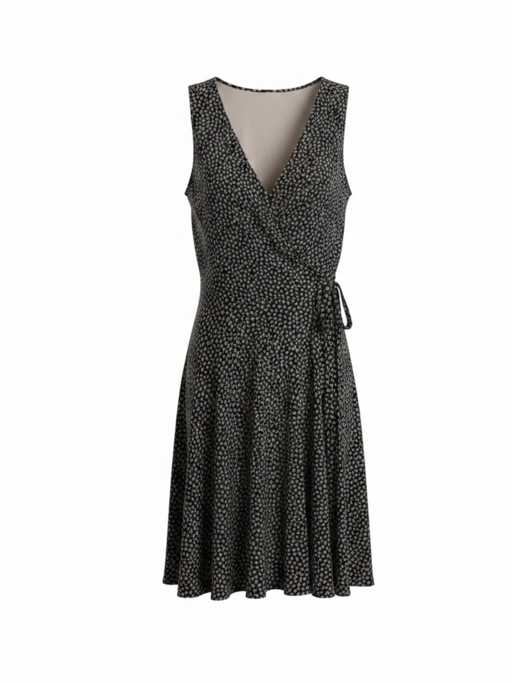 Polka Dot Wrap Midi Dress with Tie Waist
